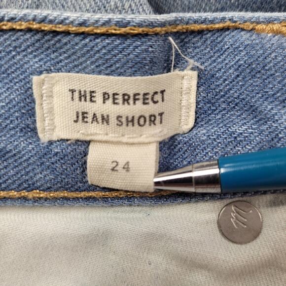 Madewell The Perfect Jean Short High Rise Distressed Frayed Hem L4403 size 24 - Picture 4 of 12